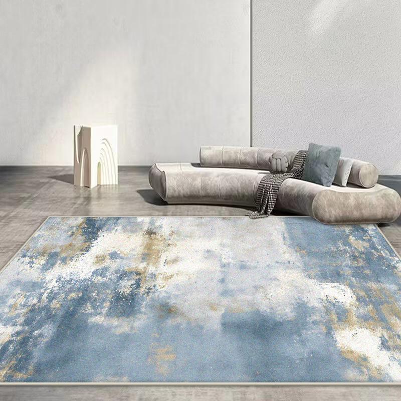 Nordic Abstract Carpet Living Room Rendering Decoration Sofa Blue Large Area Rugs Outdoor Active Non-slip Mat Customizable