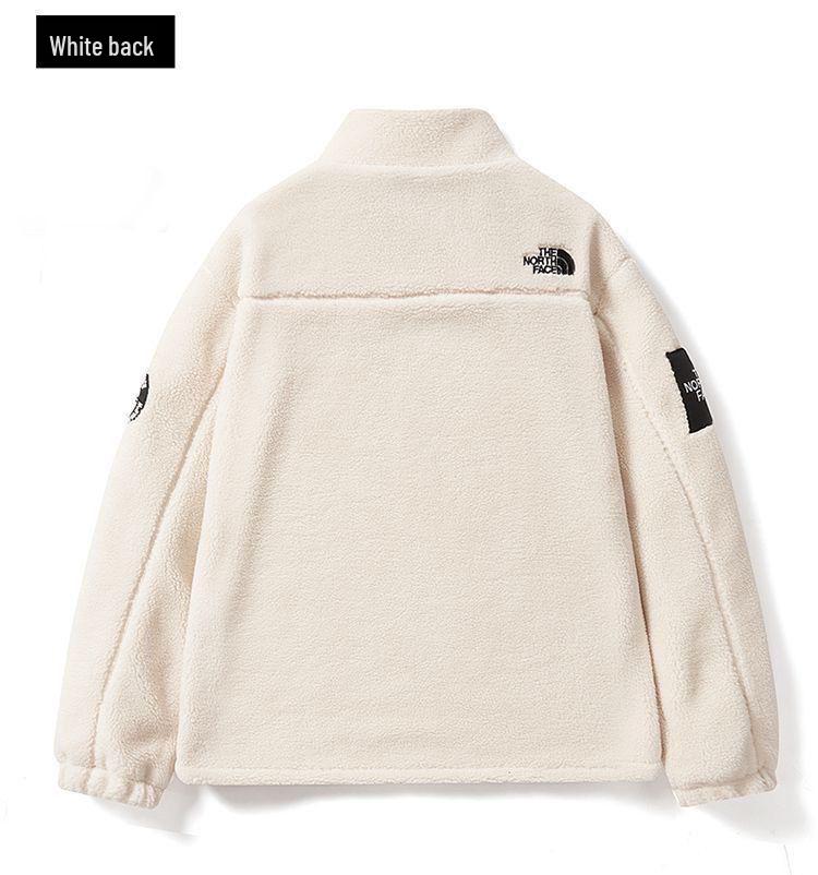 Unisex trendy tlustá bunda s výstřihem do stojáčku, podšitá fleecem, vyšívaná, z jehněčí vlny, pro páry