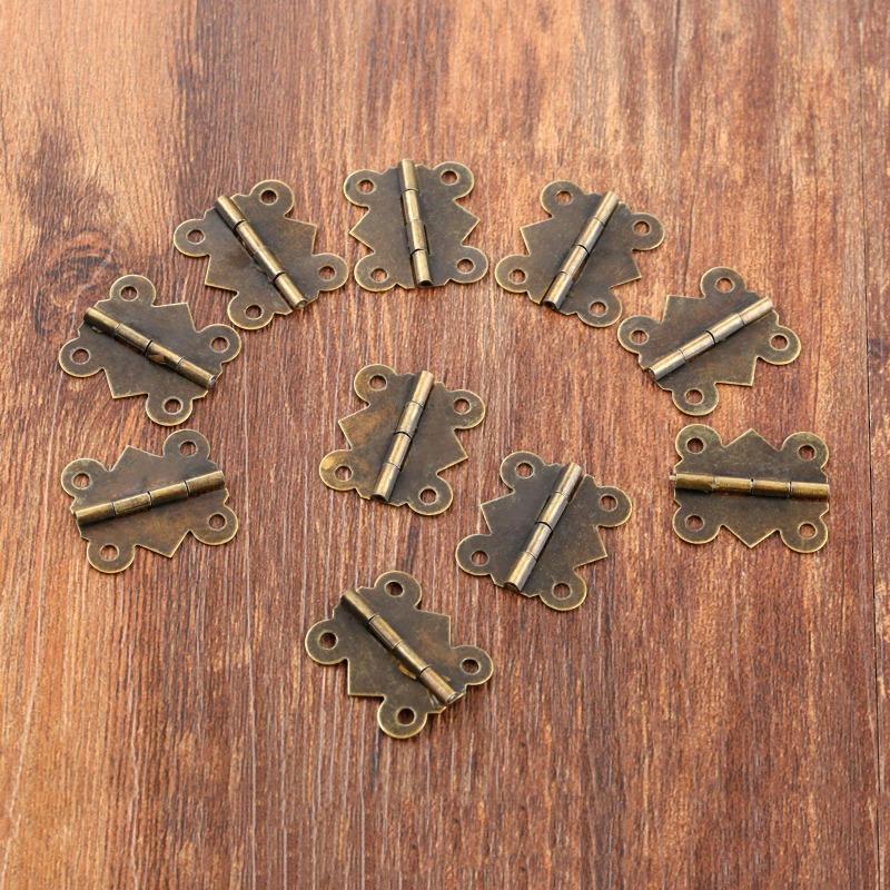 25Set 20*25mm 4 Holes Butterfly Hinges Antique Bronze Cabinet Drawer Jewellery Wood Box Wine Case Decor Furniture