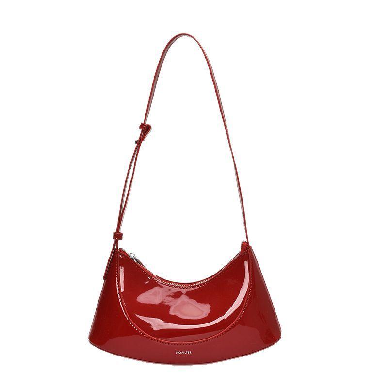 Solid Color Temperament Underarm Bag Women'S High-End Sense Niche Design Personalized Shoulder Messenger Bag