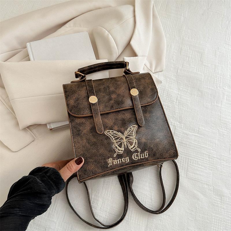 Fashion Design Trendy Backpack New Summer Texture Butterfly Embroidered Commuter Large Capacity Casual Backpack
