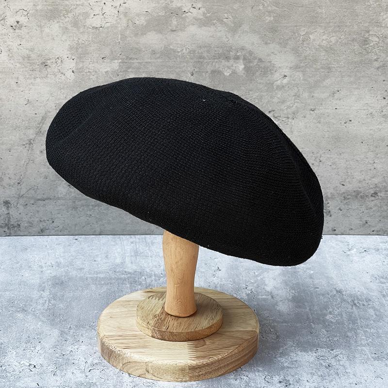 Classic Hat Literary Retro Imitation Linen Breathable Beret Women'S Spring And Summer Thin French Knitted Bud Pumpkin Hat