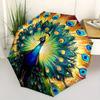 1pc Beautiful Peacock Automatic Folding Umbrella - 3 Folding Design, Vivid Cartoon Pattern, Suitable for Outdoor Activities, A Gift for Fans In All Se