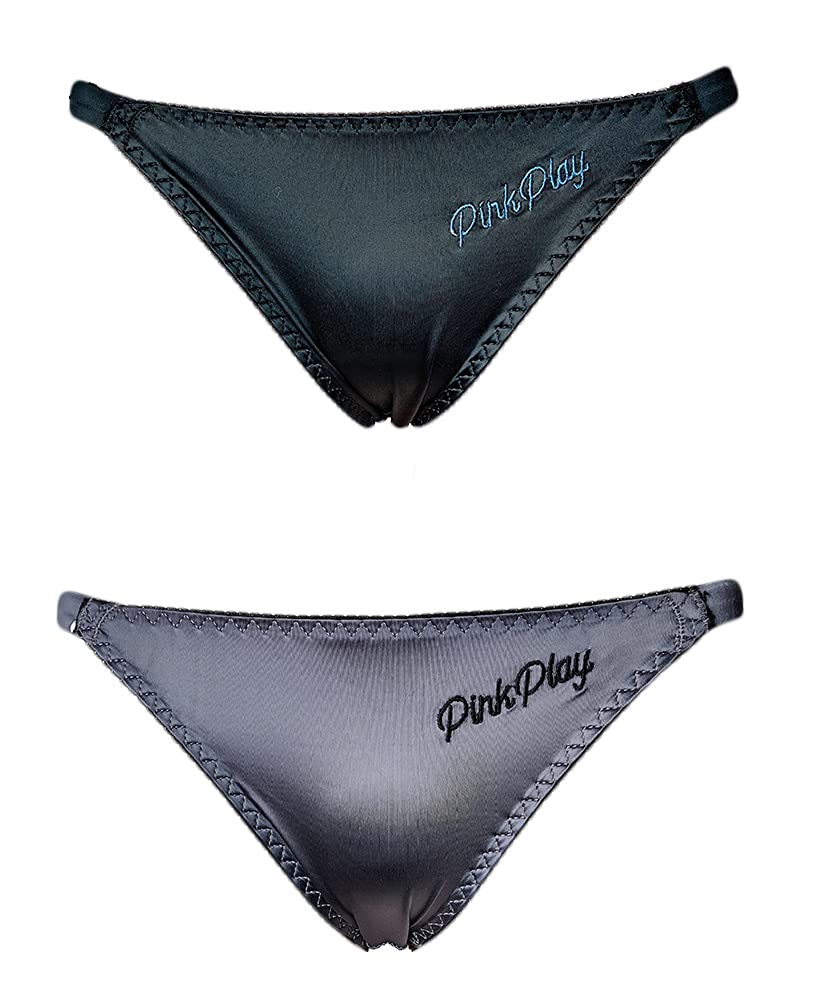 

Милые и привлекательные блестящие женские трусики в R-стиле, похожие на атласные, 2 штуки (Темный набор)