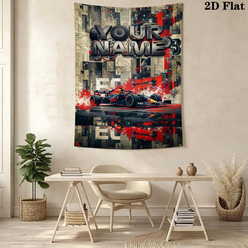 Name Custom F1 Wall Tapestry Aesthetic Wall Hanging Printed Fabric Blanket Decorative Tapestries for Bedroom Living Room Home Decor