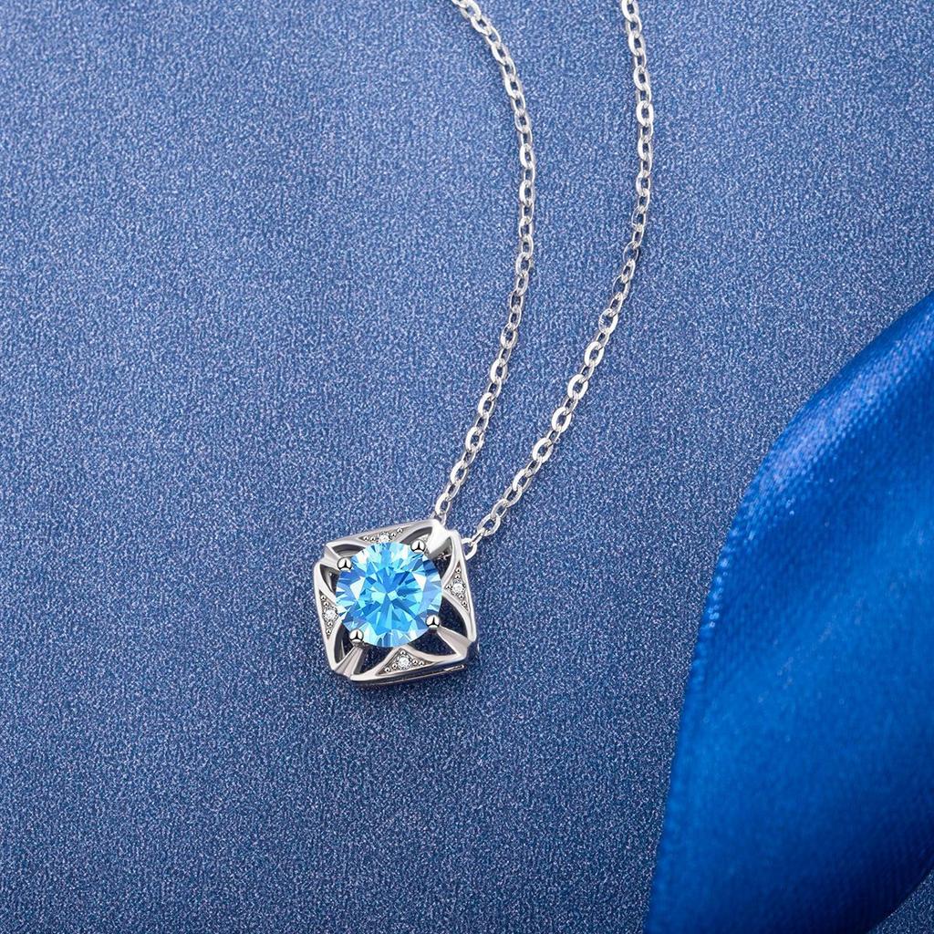 Neues Design Quadrat Diamant Halskette Einfacher Ins Stil Nische Geometrie 925 Sterlingsilber Schlüsselbeinkette Schmuck