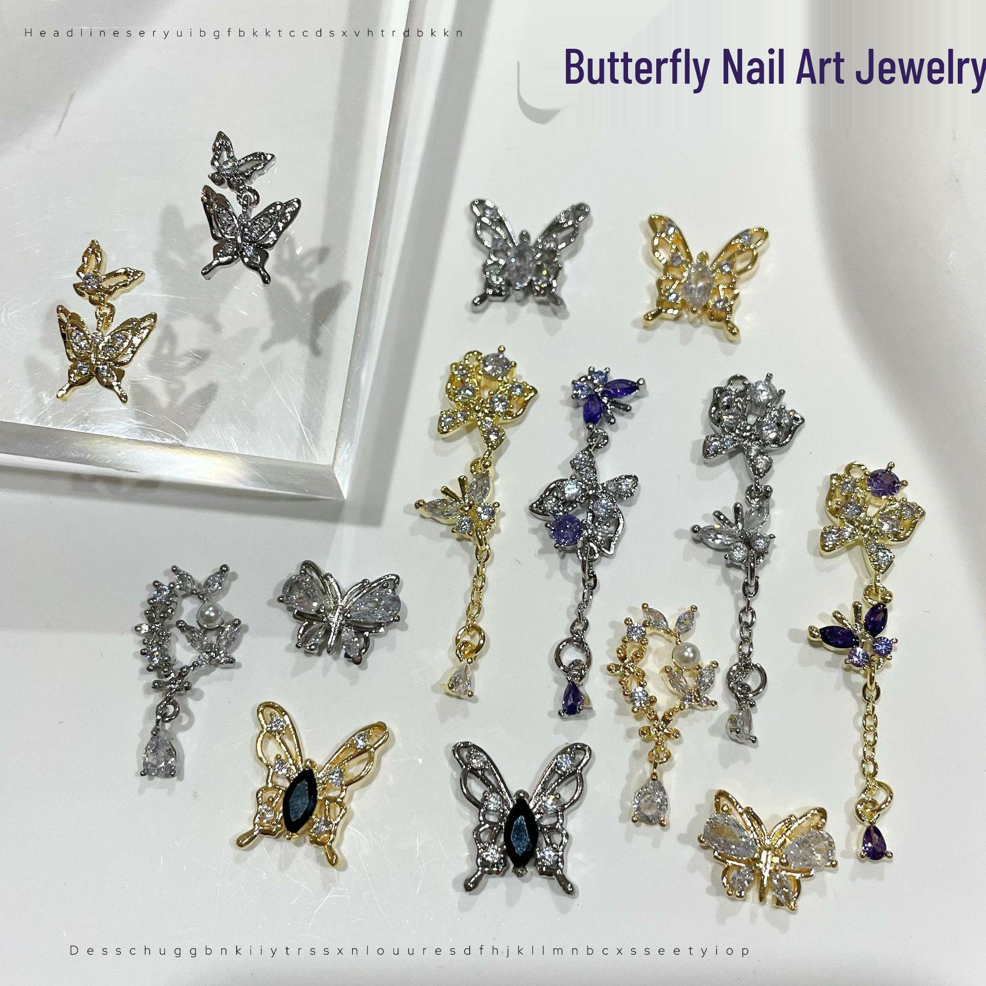 

Influencer 79 Butterfly Diamond Pendant Tassel Nail Jewelry