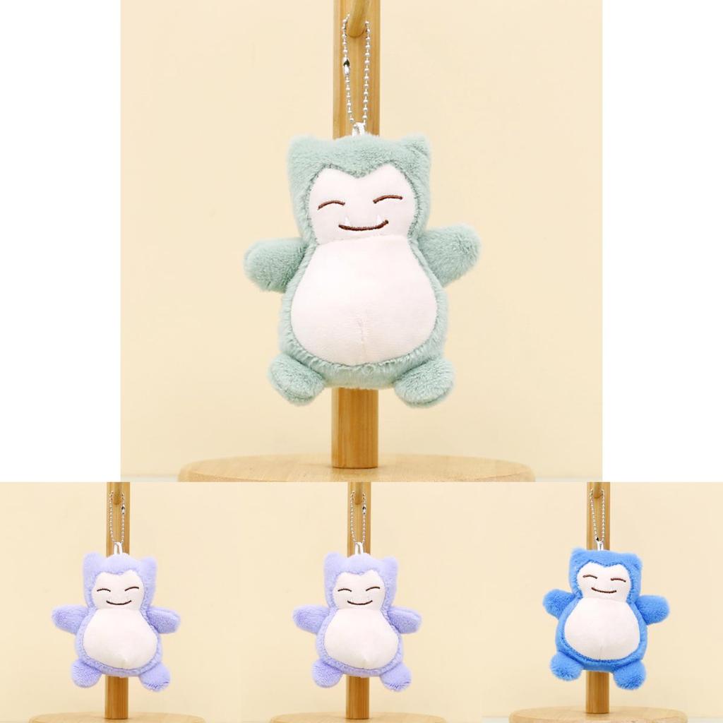 Kuscheliger Cartoon Snorlax Schlüsselanhänger Lavendel und Blaue Farben Weiches Plüschmaterial