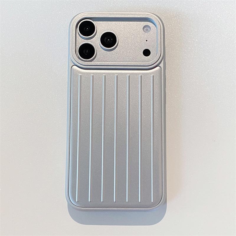 Luxury Solid Colors Bussiness Luggage Texture Aluminum Alloy Phone Case For iPhone 17 16 15 Pro Max Shockproof Protective Cover