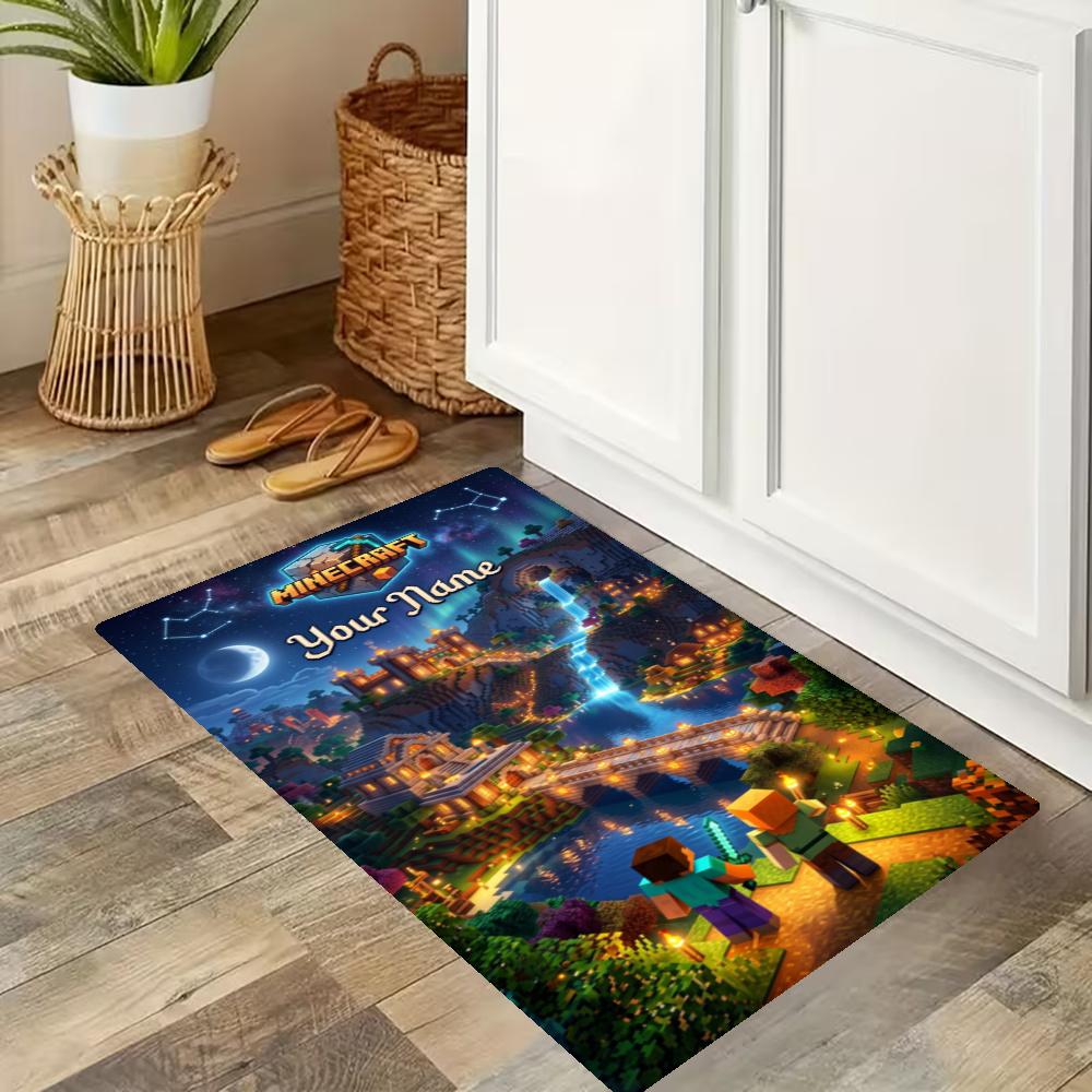 Minecraft Customize Your Name Kitchen Rug Runner Rug Laundry Mat Hallway Entryway The Best Gift Choice