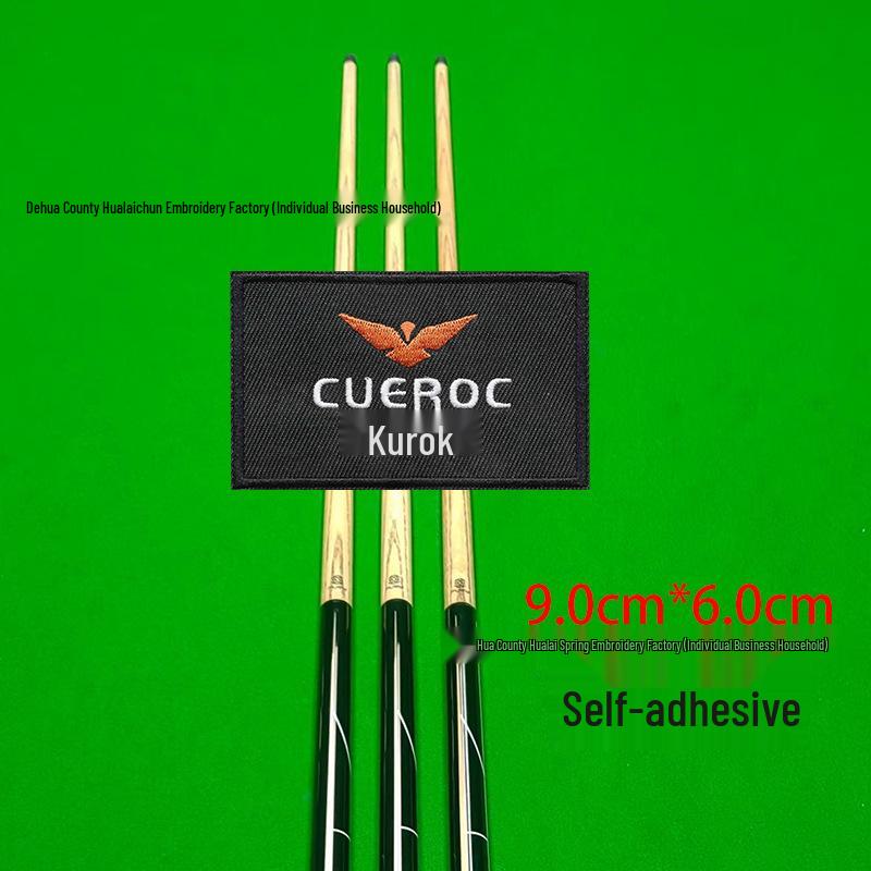Billiard Cue Case Velcro Patch: Embroidered Logo Self-Adhesive Wrap Badge