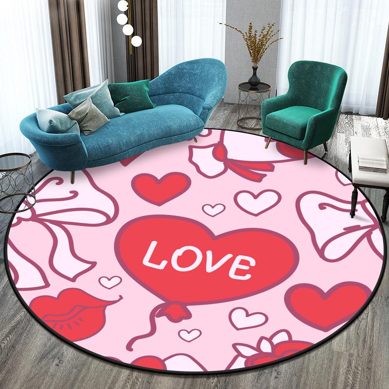 Cute Cartoon Pattern Round Carpet Floormat Living Room Carpet In Children 'S Crawl Play Area Washroom Floor Mat Area Rug Door Mat