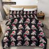 Set Biancheria da Letto con Stampa di Cani Carini Set Copripiumino Animale Cucciolo 2/3 Pezzi Copripiumino con Zampa di Cane Acquerello Pastello Set Letto per Amanti del Cane Carlino