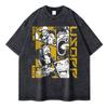 Summer Fashion Pirate King Luffy Second Brother Pattern Design Outdoor T-shirt Y2K Harajuku Washed Short Sleeve