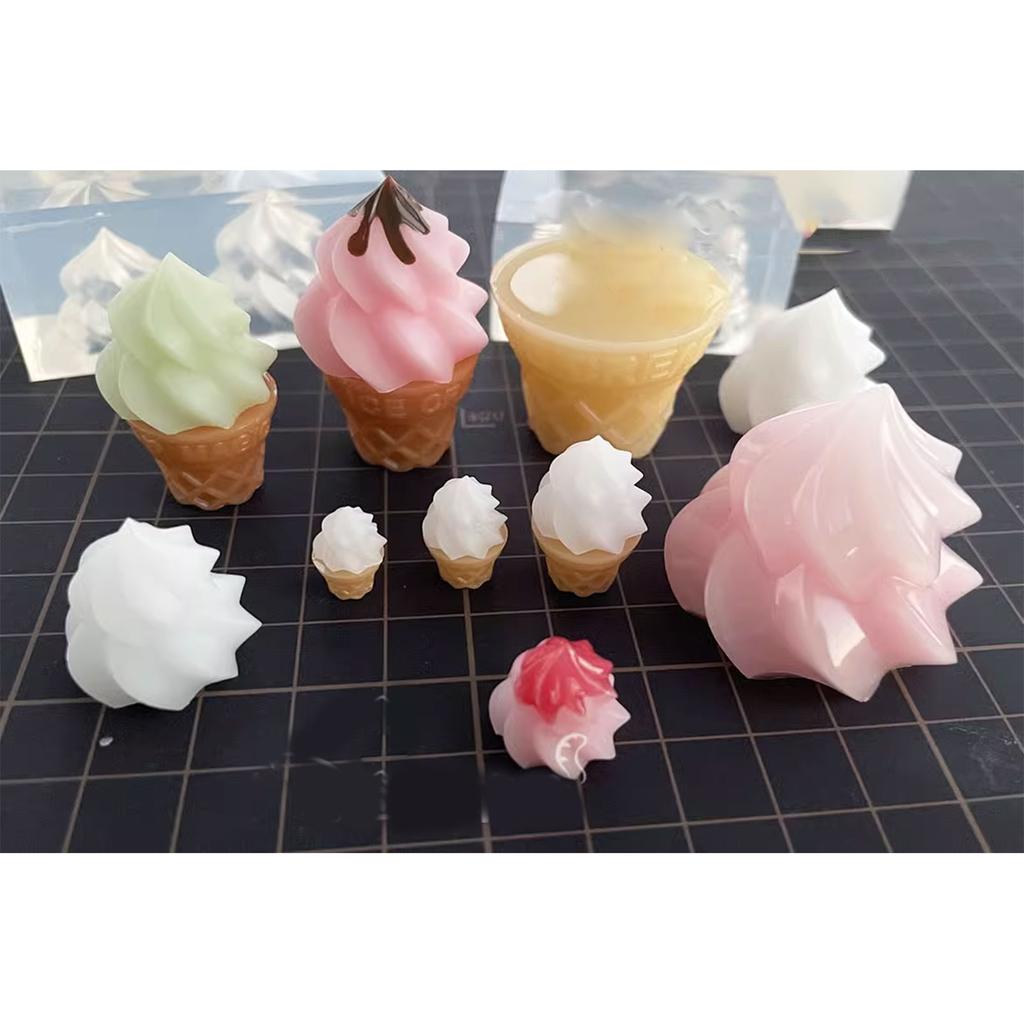 Silicone Ice Cream Cone Molds Candy Toy Molds Candy Food Molds Resin Casting Moulds Perfect Gift for Baking Enthusiasts