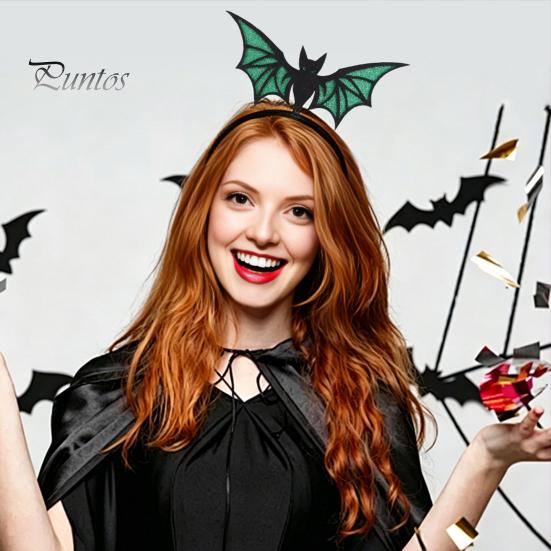 Glitter Felt Hair Accessories Halloween Bat Headband, Hairband Devil Outfit for Costume, Festival Masquerade Party Prop Cute Decor