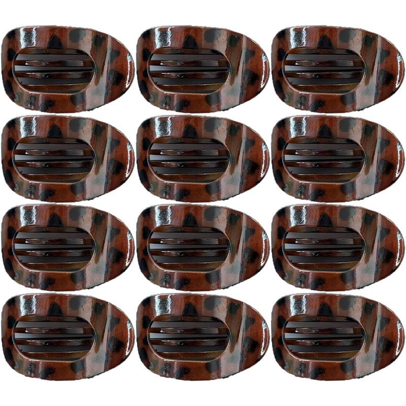 Leopard Print Oval Frosted Hair Clip Women's High-end Versatile Duckbill Clip Hair Accessories