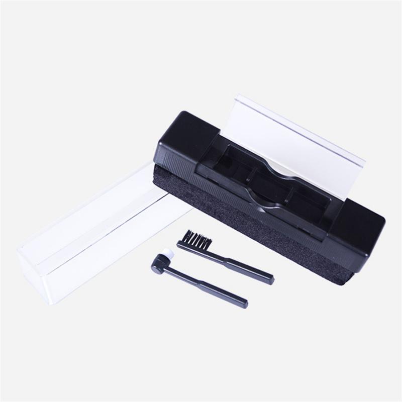 Set de Brosse de Nettoyage pour Disques Vinyles VCD Stylus Velours Nettoyeur Antistatique Kit Noir