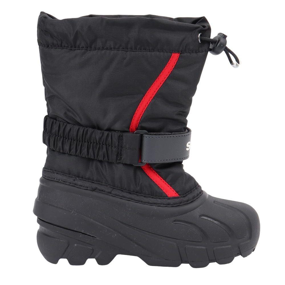 SOREL Children's Flurry Boots, NC5192 015 (Black and Red, Size 14, Junior)