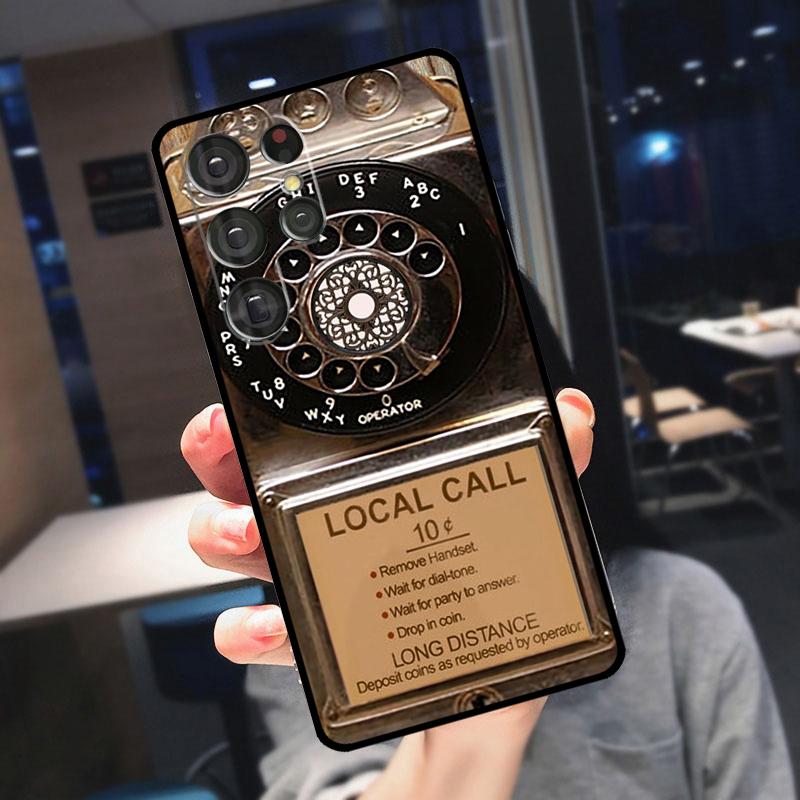 Retro Telephone Rotary Dial Cover For Samsung Galaxy S25 S24 S21 S22 S23 Ultra S9 S10 Plus S24 FE S21 FE Phone Case