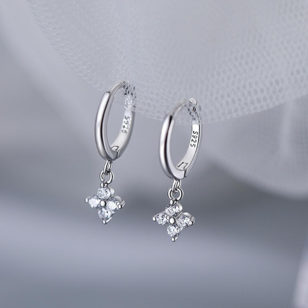 925 Silver Leaf Earrings For Women Trendy Hypoallergenic Jewelry Gift Party Accessories