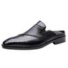 Fashion Hot Business Fashion Men's Half Slippers Comfortable and breathable minimalist style Adult plus size leather shoes Slip on