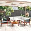 VidaXL Garden Lounge Set 7 Pieces with Cushions, Cream Acacia Wood and Rope 3057889