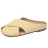 Baotou half slippers women's summer wear 2025 new maternity shoes wide fat feet fat sandals flat bottom one pedal sandals