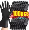 100/10Pcs Thickened Disposable Nitrile Gloves High Quality Black Car Cleaning Dusting Gloves Repair Work Gloves Auto Accessoires