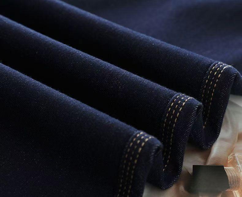 Dark Blue Wash-Free Tencel Wide-Leg Jeans - 2025 Autumn/Winter High-Waisted Casual Straight Leg Trousers
