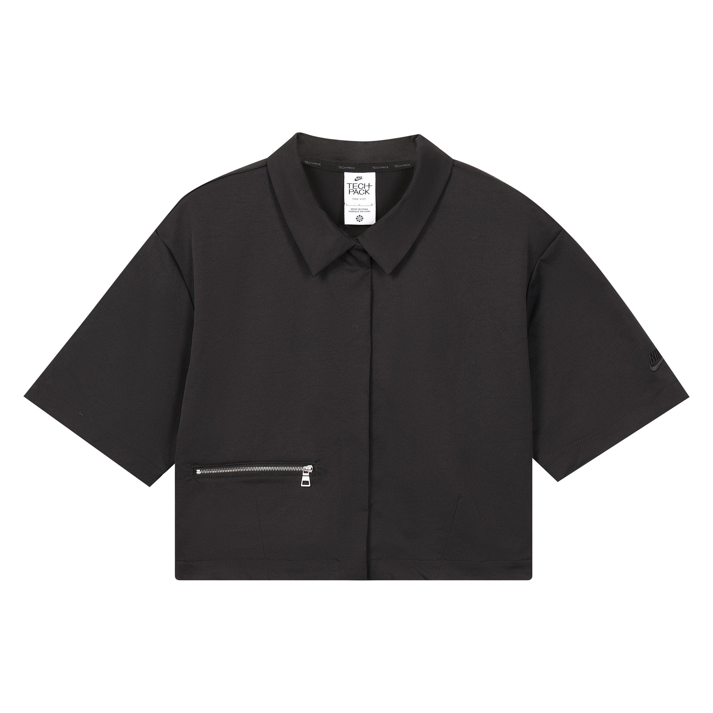 (WMNS) Nike Sportswear Dri-FIT Tech Pack Woven Polo Black Women s DV8241-010 L