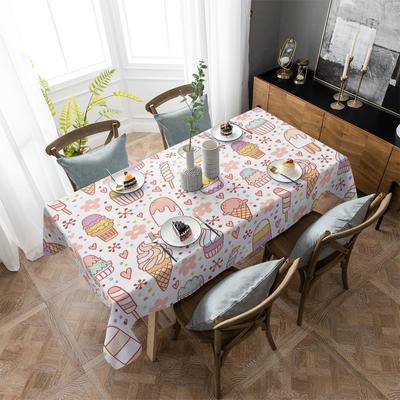 Cartoon Ice Cream Snowflake Tablecloth Holiday Decor Waterproof Rectangular Tablecloths Wedding Decor Table Cover