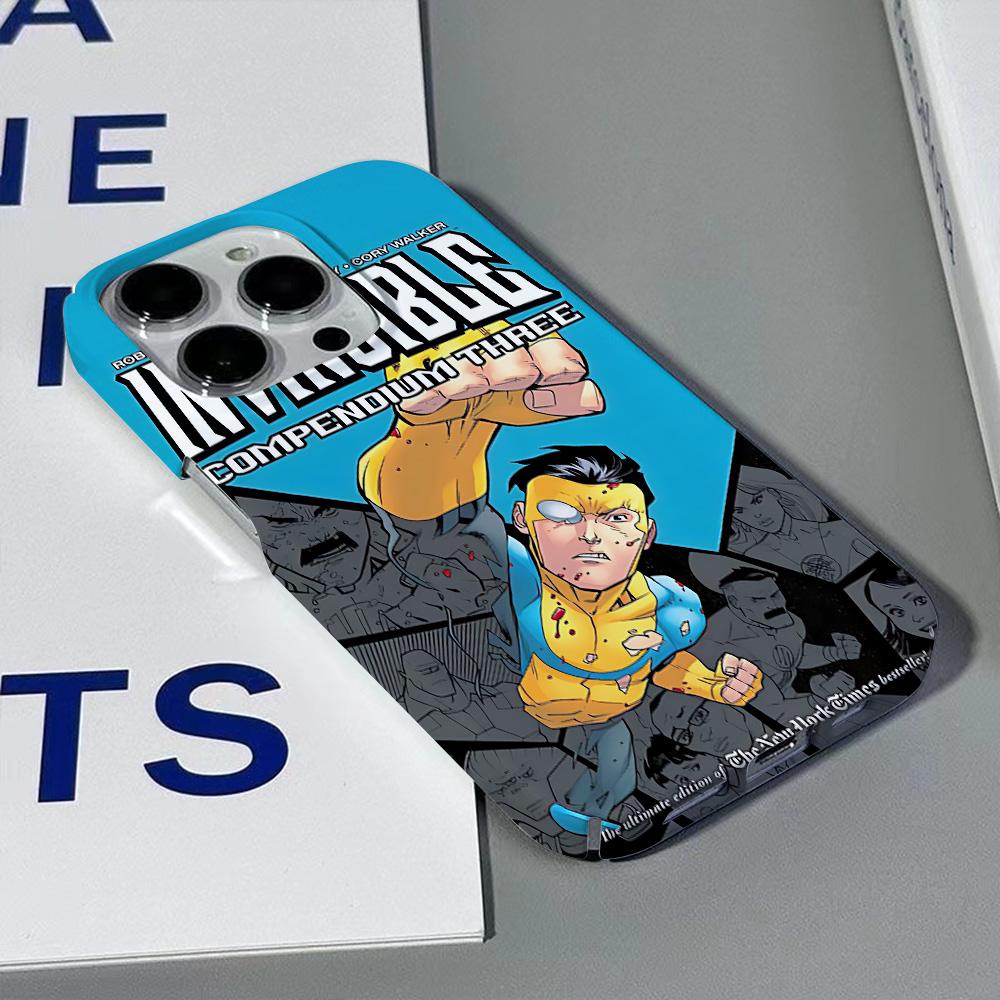 I-Invincible-Cartoon Phone Case for iPhone 16 15 14 13 12 11 Pro Max X XS XR XSMax 7 8 Plus Glossy Film Hard PC Cover