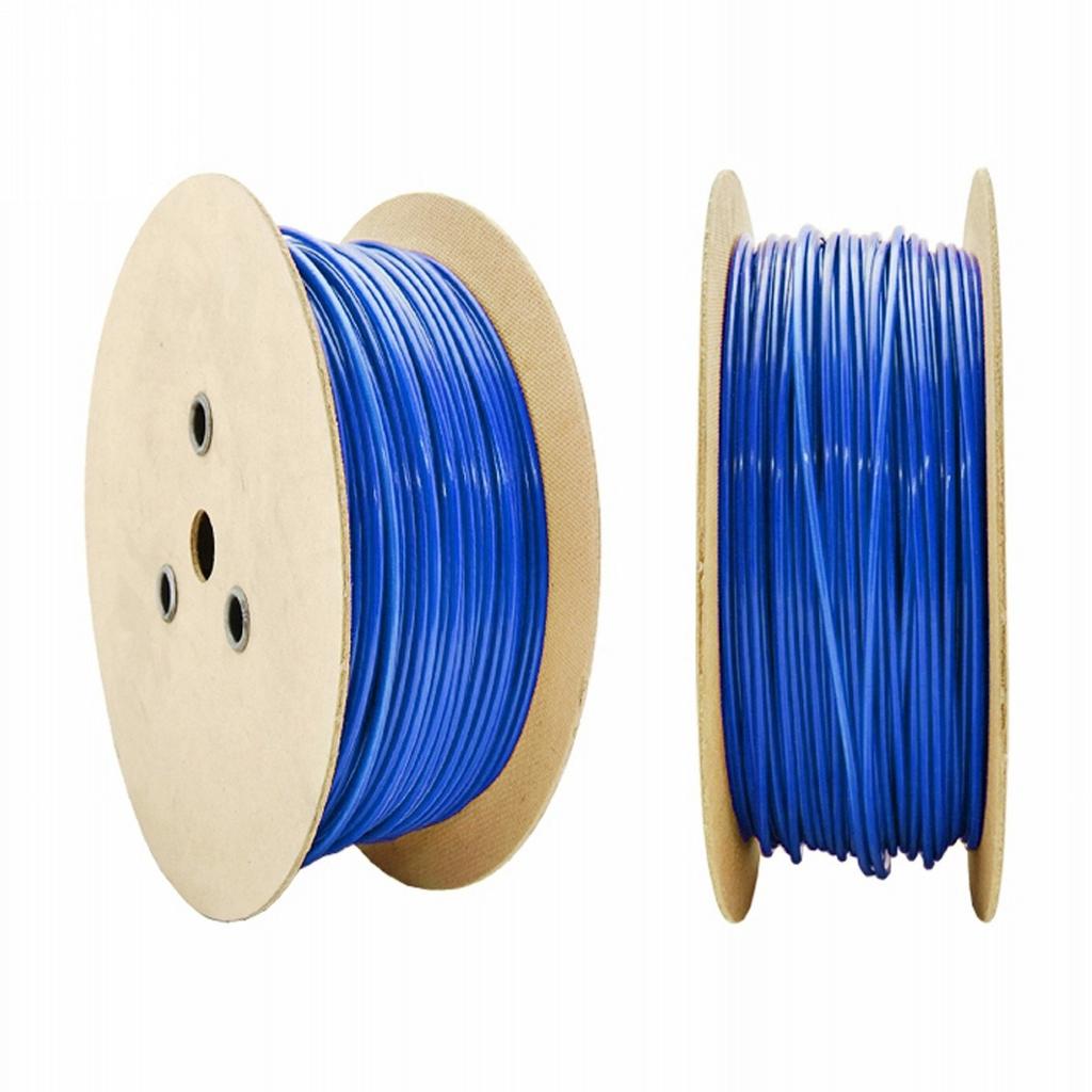 50m DRAHTSEIL in PVC 1.6/3mm BLAU verzinkt Stahlseil Seil Draht Stahl