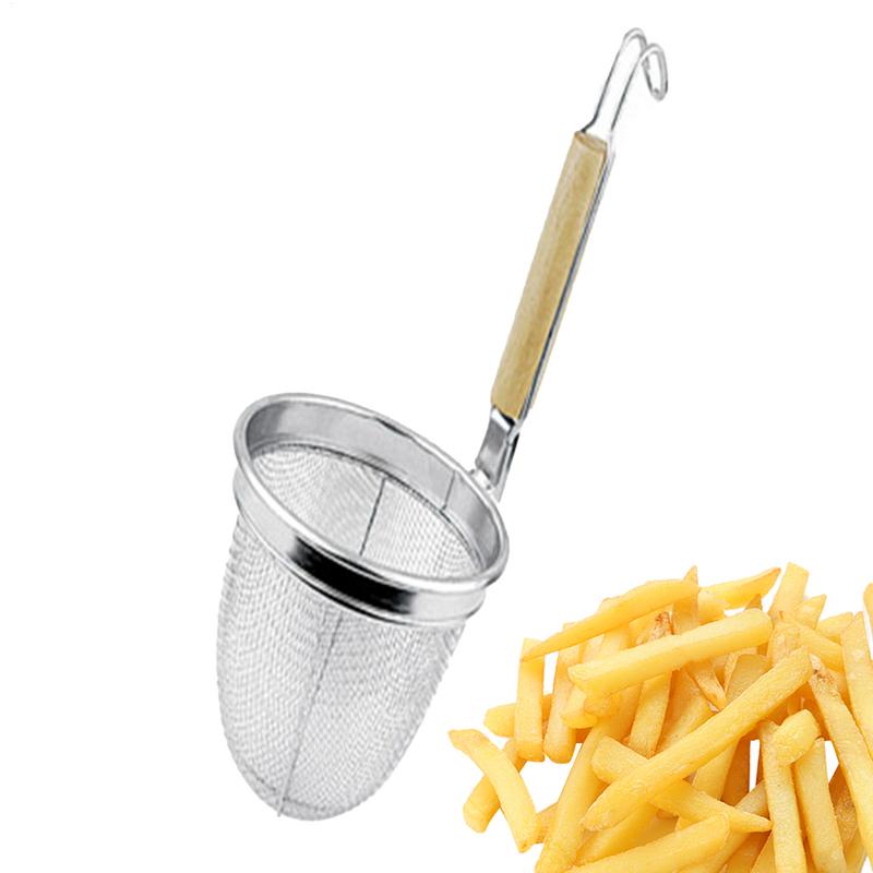 Noodle Baskets For Cooking Noodles Mesh Filter Basket Kitchen Food Basket Mesh With Wood Handle For Home Restaurant Apartment