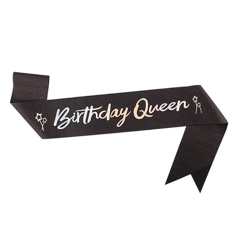 Fashionable 2pcs Rhinestones Tiaras Headband and Sash Hairpiece Hair Accesories for Women’s Birthday Party Accessories