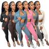 Completo da Donna in Tre Pezzi Set Sportivo Coordinato Giacca con Zip Skinny Top a Canotta Pantaloni a Matita Vita Elastica Slim Casual Primavera 2026