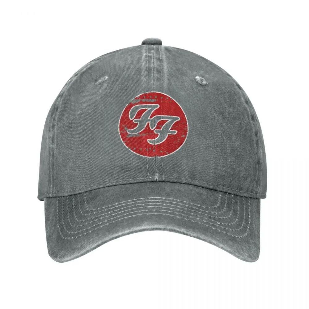 Music F-Foo F-Fighters Band Men Women Baseball Cap Logo Rock Concert Distressed Cotton Hats Vintage Outdoor Activities Headwear