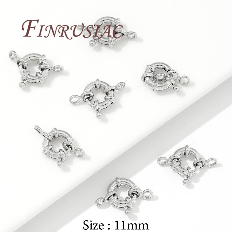 18K Gold Plated Sailor Clasps,Round Spring Clasps For Jewelry,Connector For Bracelets Accessories,DIY Jewelry Making Supplies