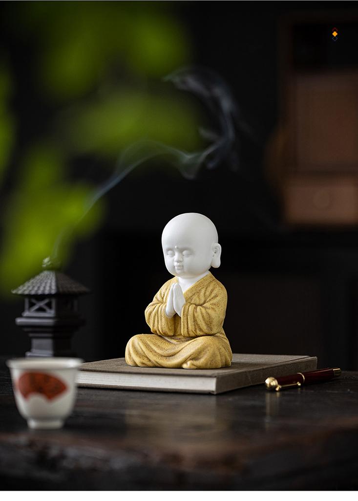Creative Monk Tea Pet Ornaments,Ceramic Figures, Zen Tea set,Chinese Gongfu Tea Accessories,Home Decoration
