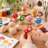 10pcs Unfinished Wooden Wooden Peg Dolls Wooden Mushroom Figurines  DIY Arts Crafts Projects