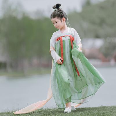 Hanfu Girl Chinese Style Cloth Summer Dress Antique Tang Suit Super Fairy Costume Dress Little Girl Mermaid Princess Skirt Undergarment