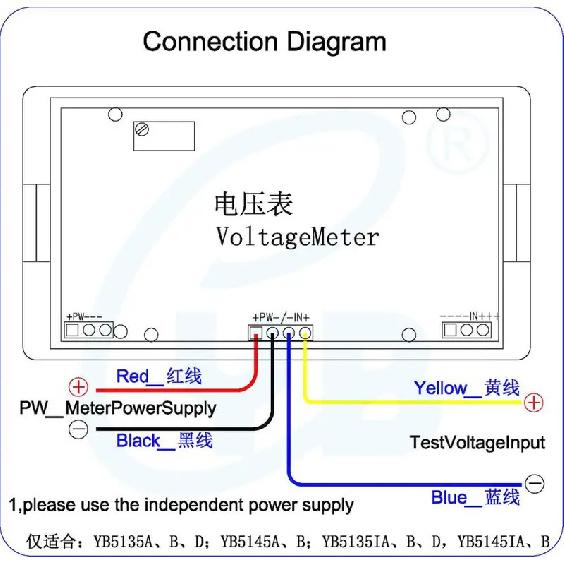 YB5145BI DC Isolation Voltmeter 4 1/2 LED Digital Voltage Meter 5 Bits 200mV/2V/20V/100V/200V/300V/600V 12 Volt meter Tester 4.5