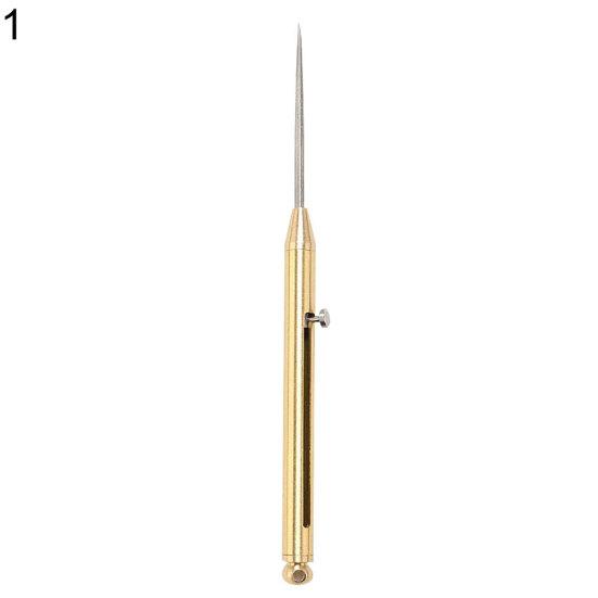 Portable Metal Rust-proof Spring Retractable Push-Pull Toothpick Fruit Fork
