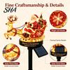 Warm White Festive Garden Lamps Santa And Reindeer Sleigh Solar Stake Light, LED Christmas Pathway Energy Saving Courtyard Decor Lamp, Powered Outdoor