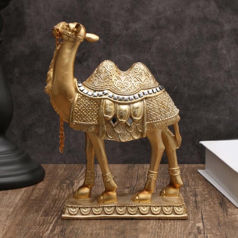 Standing Camels Decoration, Resins Animal Figurine for Elegant Study Room Enhancement