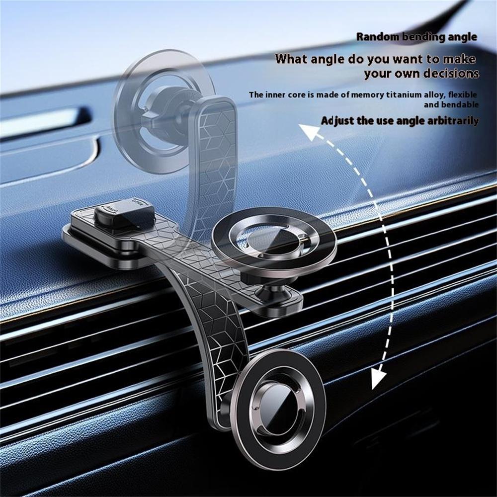 CH20 Magnetic Car Dashboard Phone Holder with 360 Degree Rotatable Base Flexible Bending Arm Cellphone Bracket
