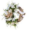 Spring Decoration Easter Wreath With Cross Bow Tie, Rustic Grapevine Spring Wreath Decorating DIY Easter Front Door Wreath Decoration