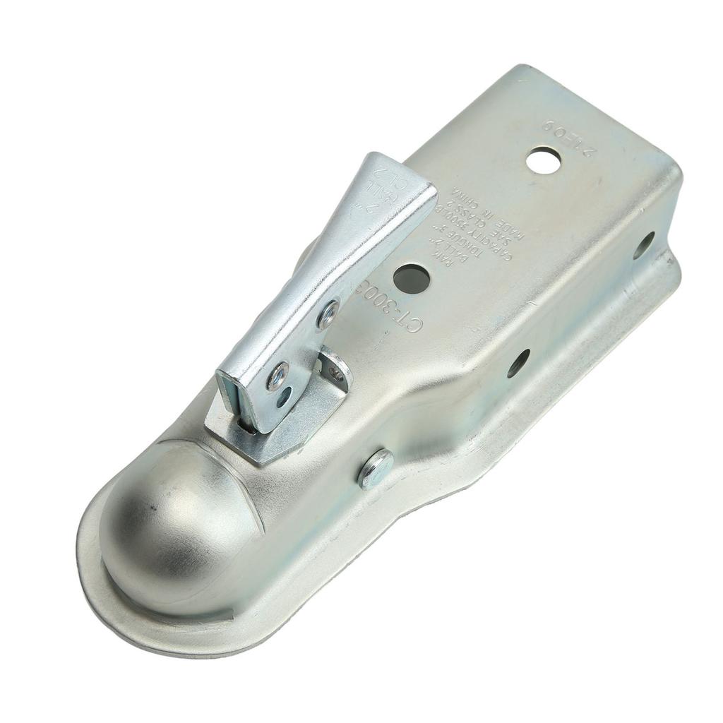 Straight Tongue Trailer Coupler 2in Hitch Ball 3in Channel 3500 Load Capacity for 76mm Square Tube