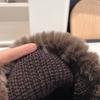 Real Rex Rabbit Hair Hat Women's Thickened Hair Hat Fur Cold Warm Ear Protection Plush Knitted Hat Baotou Hat Autumn and Winter